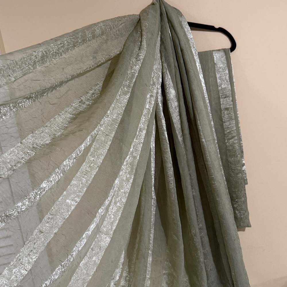 Elegant sage green Striped Curtains Home decor Luxurious curtains - Picture 5 of 6